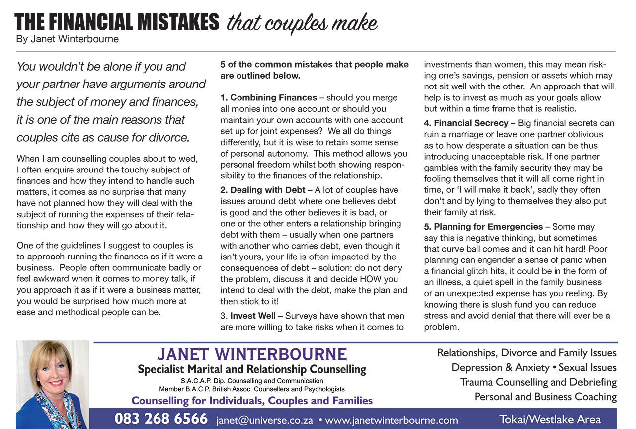 Why being Single For a Year is Good For You | Psychologist Cape Town The financial mistakes that couples make | Psychologist Cape Town